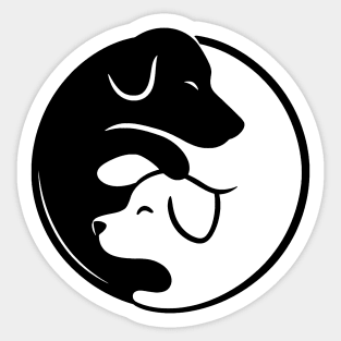 Yin Yang dogs Sticker